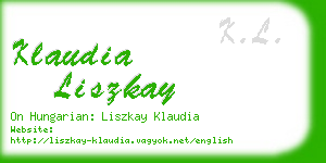 klaudia liszkay business card